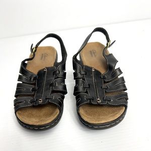 Clarks Bendales Black Leather Sandals. Sz 8.5W